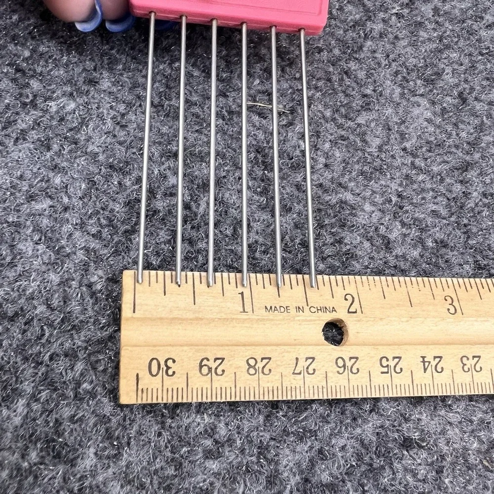 Vintage Goody Hair Pick Comb Tease Lift Metal Purse Travel Pink 3.5